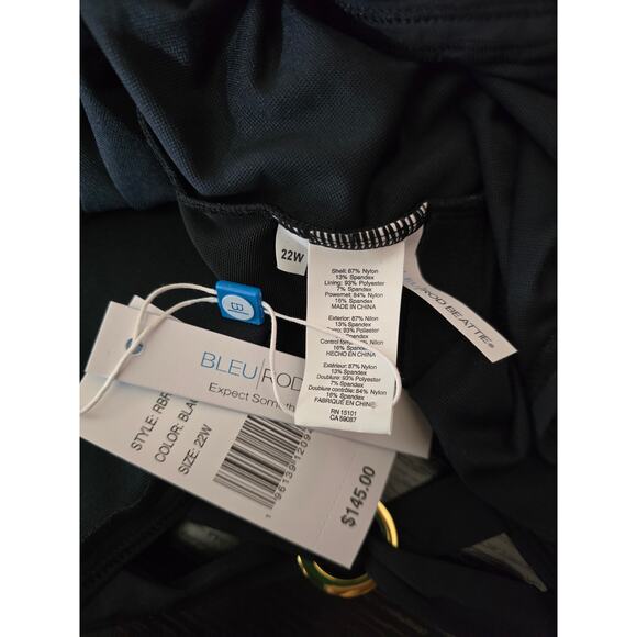 Rod Beattie Bleu Lace-Up Gold Grommet Plunge One-Piece Swimsuit Women's 22W NWT - Picture 4 of 5